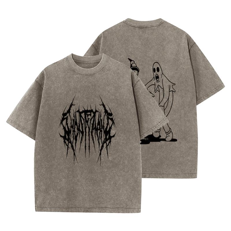 Women's Ghostmane Halloween Spooky Graphic Long Sleeve Cotton Hoodie - Unisex Casual Classic Relaxed Fit Streetwear, Matching T-Shirt Top for Couples, Ideal for Commuting, Outdoor Activities