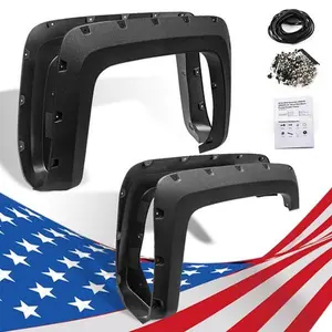 CROSSDESIGN Pocket-Rivet Wheel Fender Flares Texture Fits 14-18 Chevy Silverado 6.5'-8' Bed
