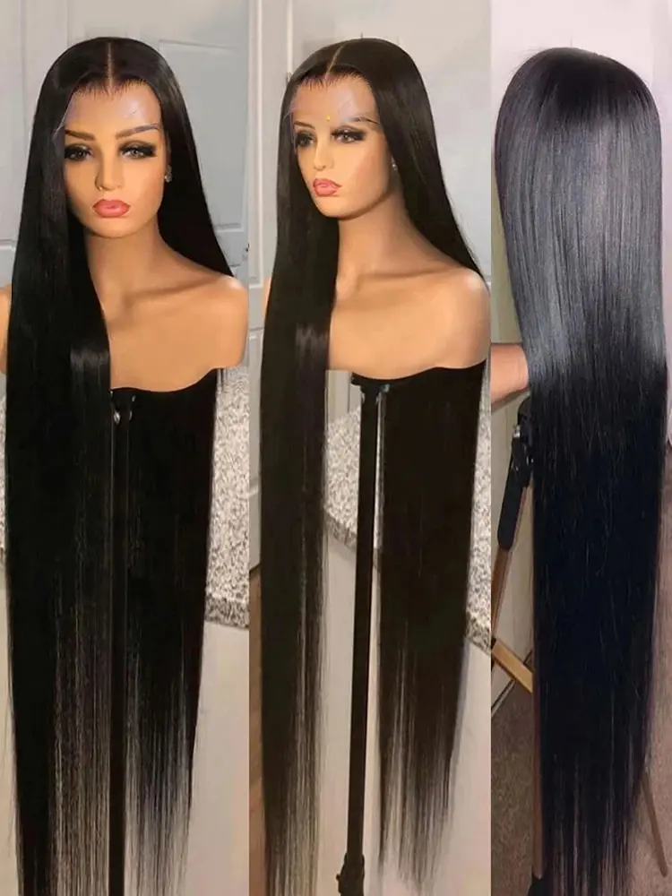 Bone Straight Human Hair Wig 180% 13x4 Hd Transparent Lace Frontal Wigs Pre Plucked Brazilian Remy Hair 13x6 Lace Frontal Wigs Human Hair For Women