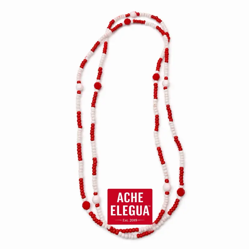 Chango Eleke Necklace HandMade Design Orisha Symbolic Meaning Handcrafted Artistry Unique Cultural Accessory by Ache Elegua