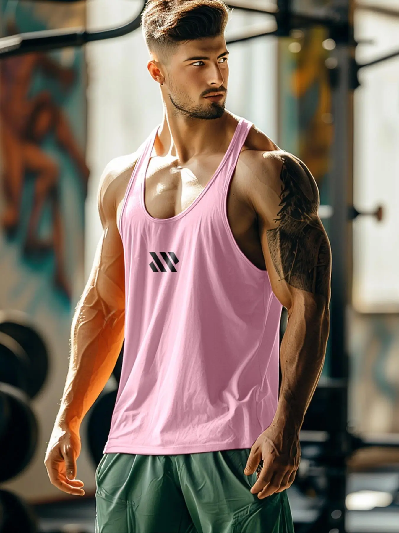 Men's Regular Fit Sports Tank Top, Casual Sporty Breathable Comfortable Sports Vest for Gym Workout Running, Menswear for Summer