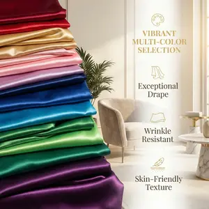 1PC 100x150cm Premium Silky Satin Fabric  High-End Luster Textile Exceptional Drape Wrinkle Resistant Luxurious Feel Creative Possibilities for Wedding Lining, Dresses & DIY Crafts | Rich Colors: Gold, Emerald, Wine & Pastel Pink | 39x59 Inches