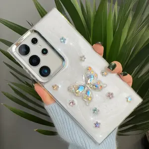 Labzone for Samsung Galaxy S 24 ULTRA Case butterfly,S 25,S 24 plus,S 22,S 23, S 23 ultra case,Compatible Vibrant,Phone Cover 6.2',High-End Anti-Fall Protective,Phone case for Women Girls Flash Diamond