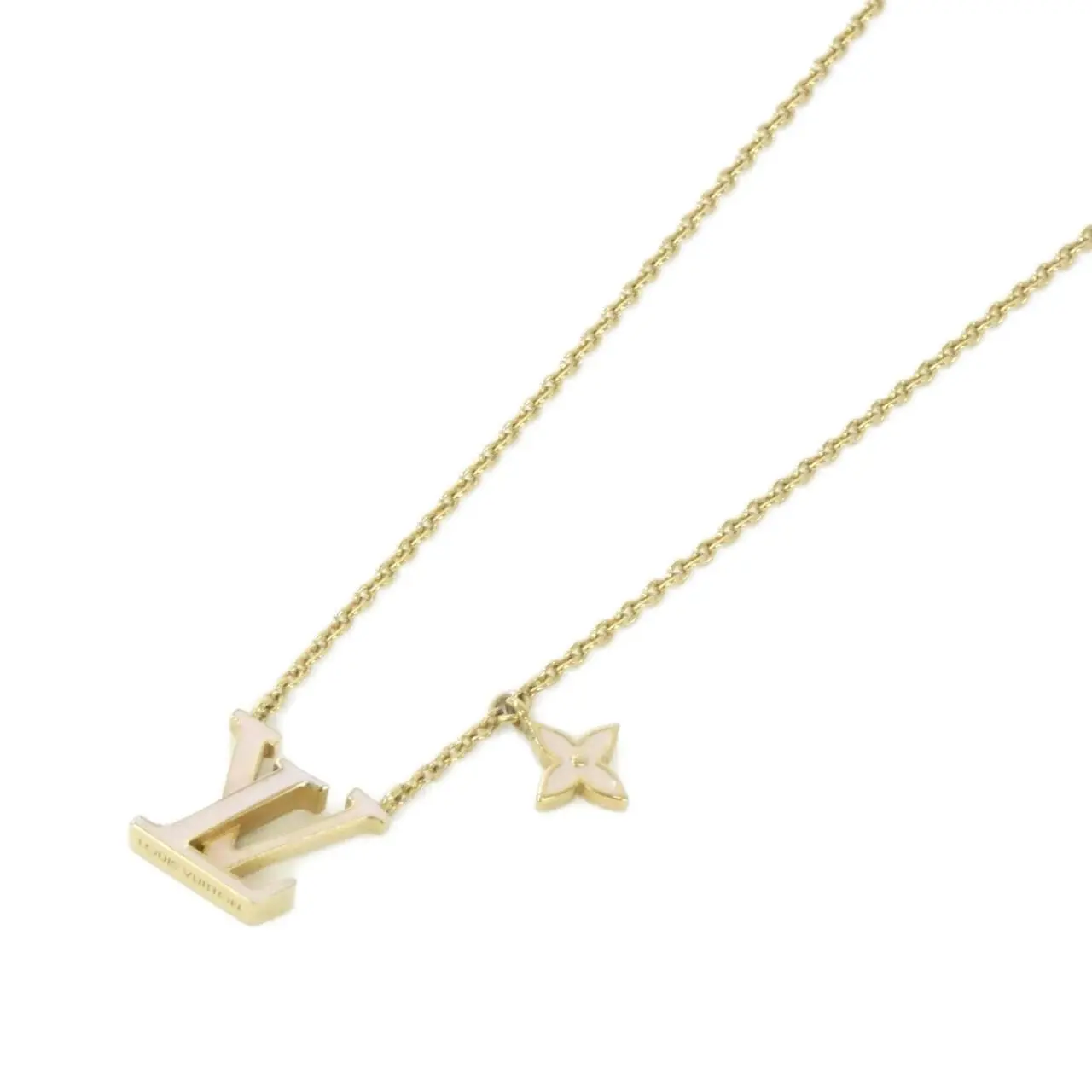 Pre-owned Louis Vuitton Gold-plated Small Leather Goods LV Iconic Enamel Necklace