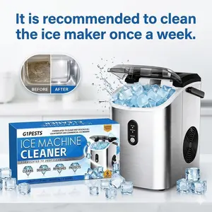 Ice Machine Cleaner Maker Descaler -  Clean Tablets Compatible with Frigidaire, Opal, GE Profile, Kitchenaid, Nickel Safe Scale Remover for Countertop, Nugget Ice Makers
