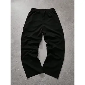 Men's Gothic Architecture Print Baggy Pants - Black Oversized Streetwear Sweatpants with Drawstring, Casual Loose Wide Leg Trousers, Casual Outdoor Pants