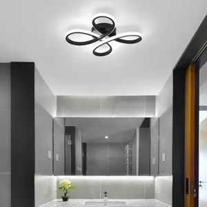 Modern LED Ceiling Light, Metal Semi-Flush Mount, Adjustable Color Temperature, Removable Fixture, Ideal for Living Room & More, LED Ambient Lighting