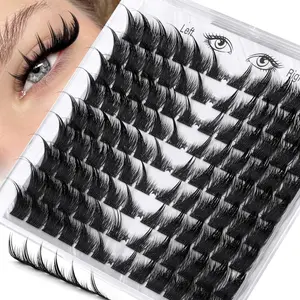 Zegaine Cat Eye Lash Clusters With Spikes Eyelash Extensions Wispy Lashes Clusters Anime Pre-Mapped Lash Clusters C-Curly Manga Left&Right Individual Lashes 6-18MM