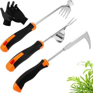 2025 Weed Puller Tool, 4 Pack  Garden Stainless Steel Weeder Tool Hand Weeder Tool,Multi-Purpose Weed Remover Tool Weeding Tools for Gardening