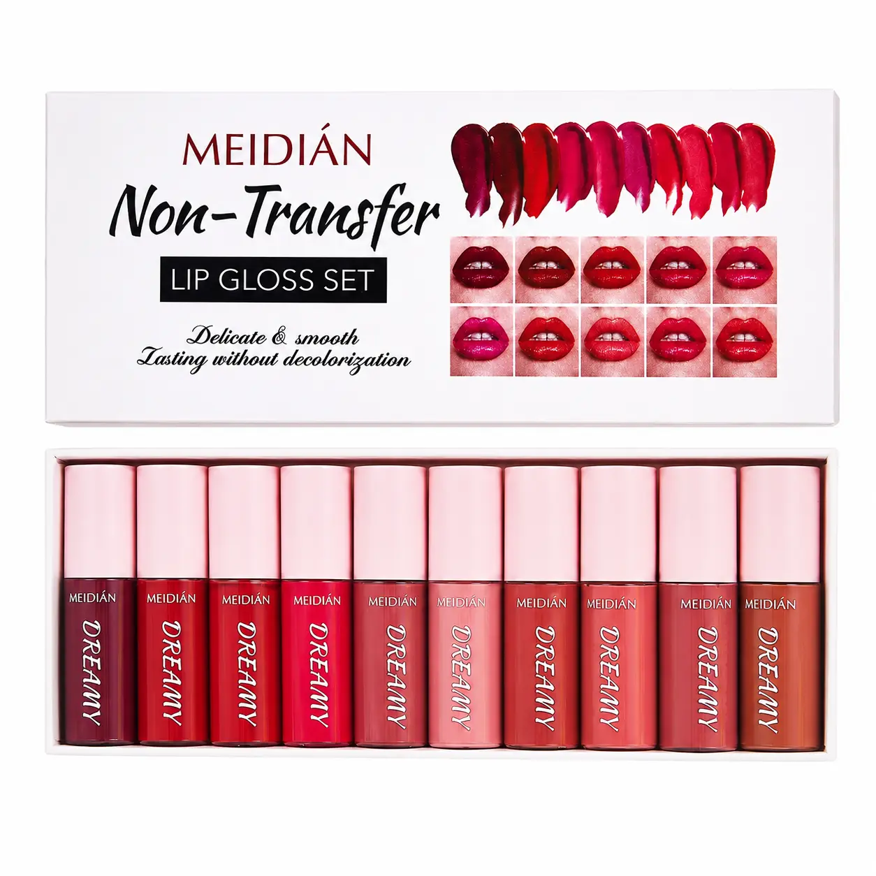 10PCS Matte Liquid Lip Stain Lipstick Set – High Pigment Lip Tint with Velvet Finish, Waterproof Smudge-Proof Lip Color, Lightweight & Comfortable, Non-Transfe