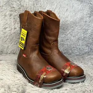 High Quality Men's Work Boot by Apache, Heavy Duty Leather with Non-Slip Sole Against Water and Oil - Footwear, men