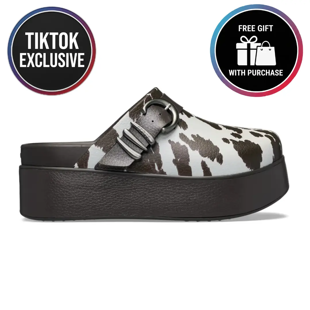 Crocs Women's Dylan Animal Platform Clogs with Metallic Buckle