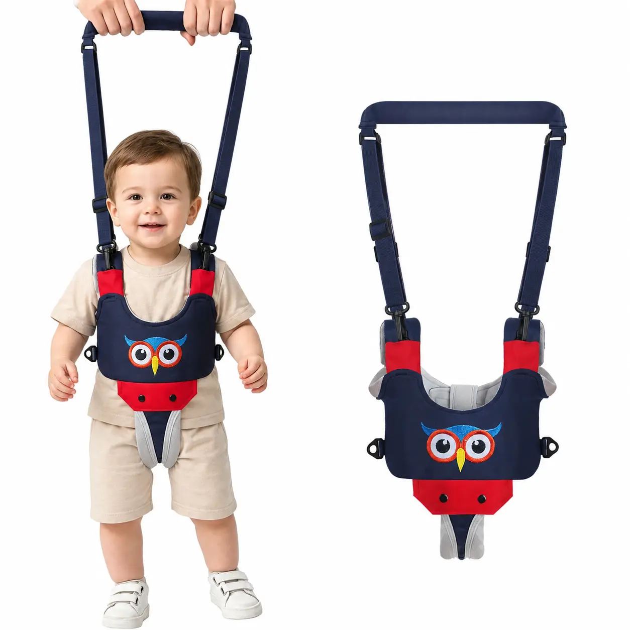 Baby Walking Harnesses Backpack, Safety Assistant Learning Walk Helper, Handheld Adjustable Wings Protective Belt