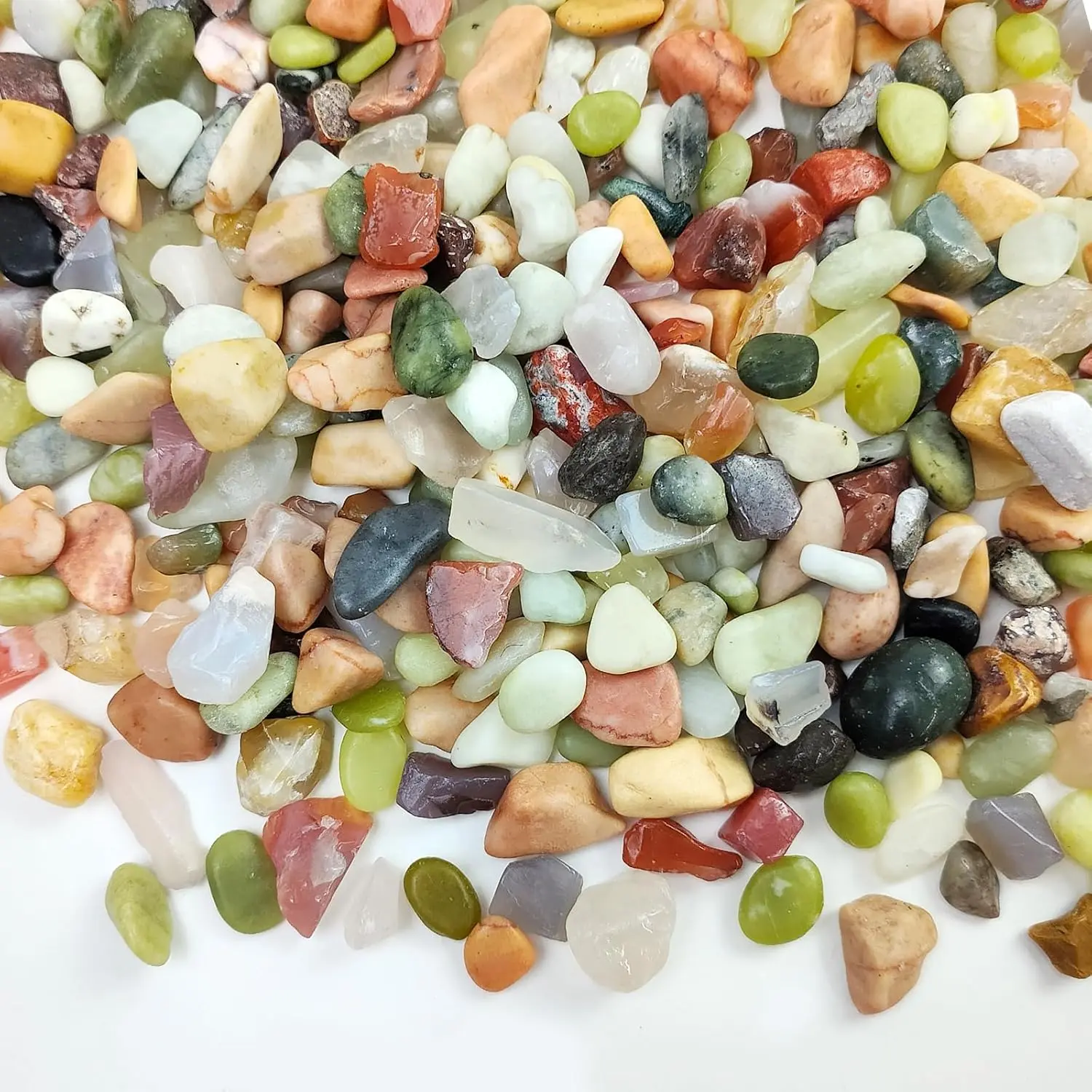 10 lbs Colorful Polished Succulent Rocks (3/8 in), Decorative Pebbles for Indoor Planters, Aquariums, DIY Crafts, Bowls, Floral Arrangements & Outdoor Patio Landscaping