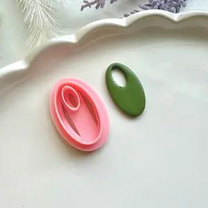 Rounded Oval Clay Cutter 30mm | Precision 0.2mm Blade, PLA+ Earring Jewelry Crafts