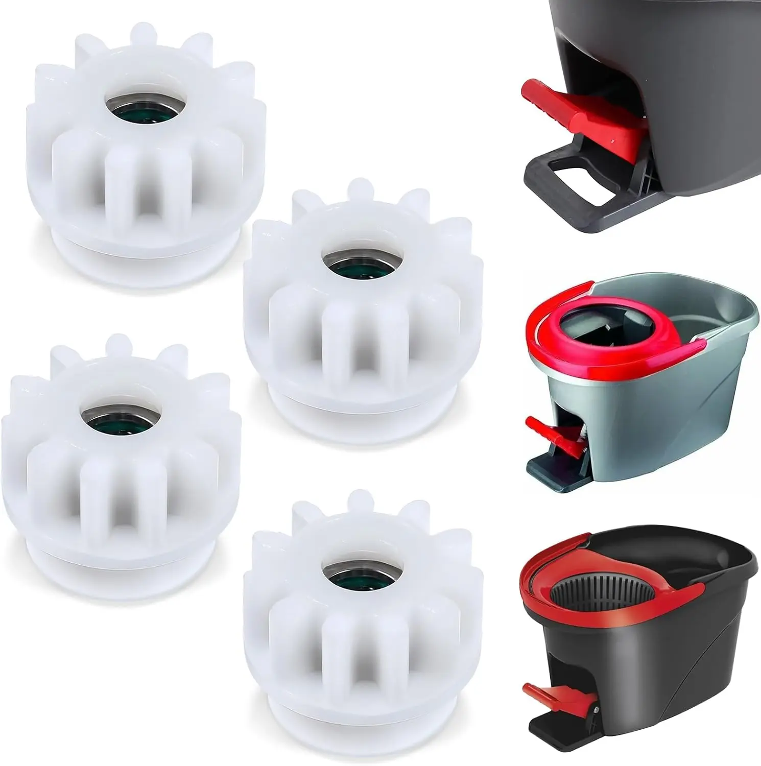 4 Pcs Spin Mop Replacement Parts, Pedal Bearing Clutch Gear Sprocket Repair Kit for Spin Mop Bucket, Compatible with Most Rotation Mop Systems