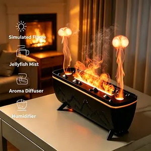 Simulated flame aromatherapy machine desktop ultrasonic double spray humidifier home aromatherapy sprayer home fragrance