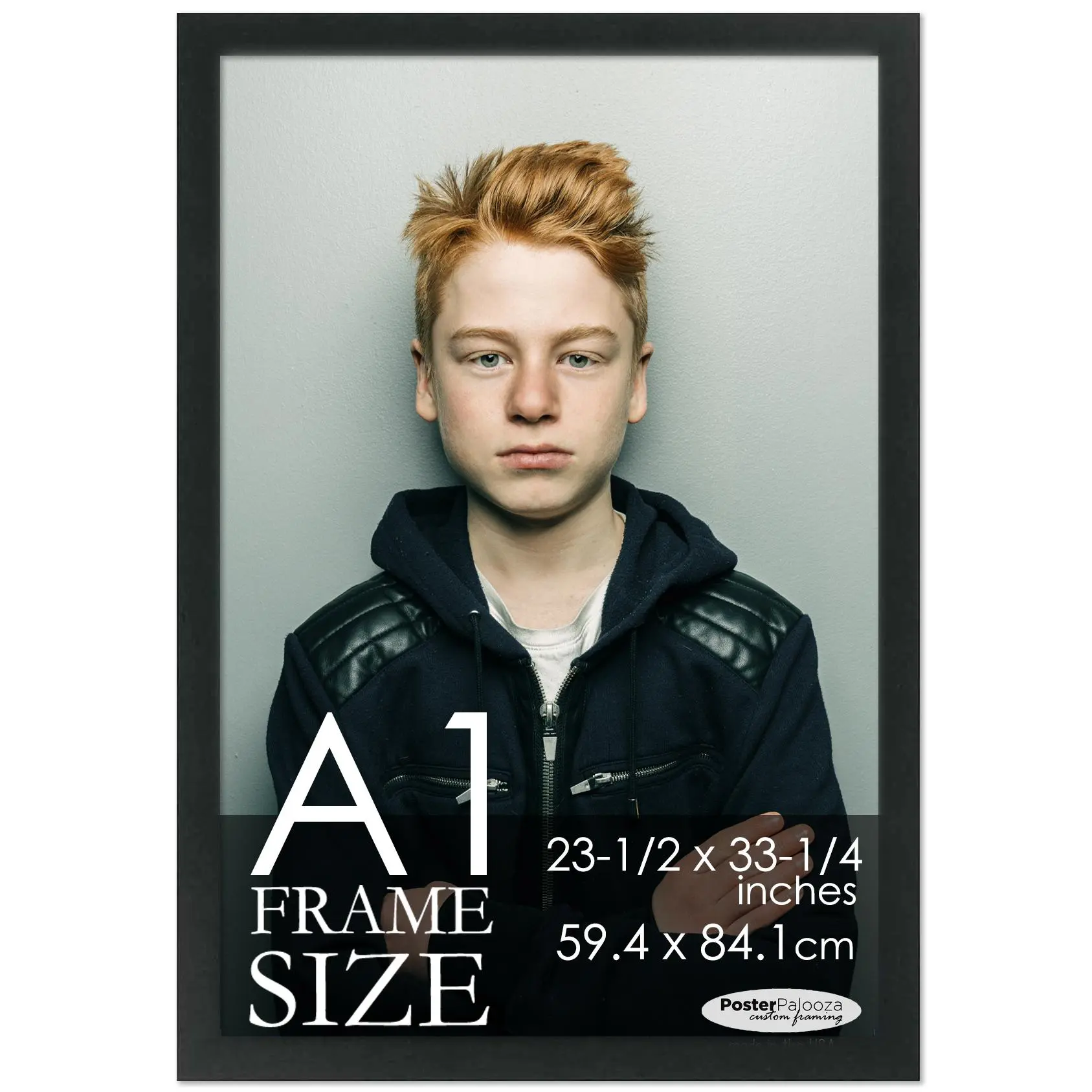 A1 Frame Black Modern Minimalist 23.5x33.25 Frame - Wood A1 Picture Frame, UV Acrylic
