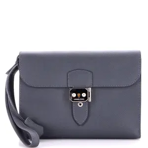 Pre-owned HERMÈS Leather Clutches & Wristlets Hermes Sac a Depeches Wristlet Pouch Epsom 24 by Rebag