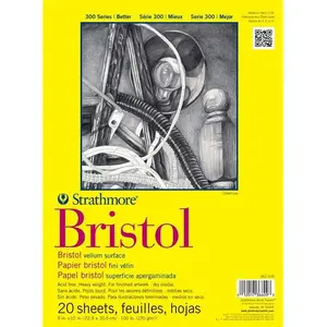 Strathmore  14 in. x 17 in. Vellum 300 Series Tape Bound Bristol Paper - 20 Sheets
