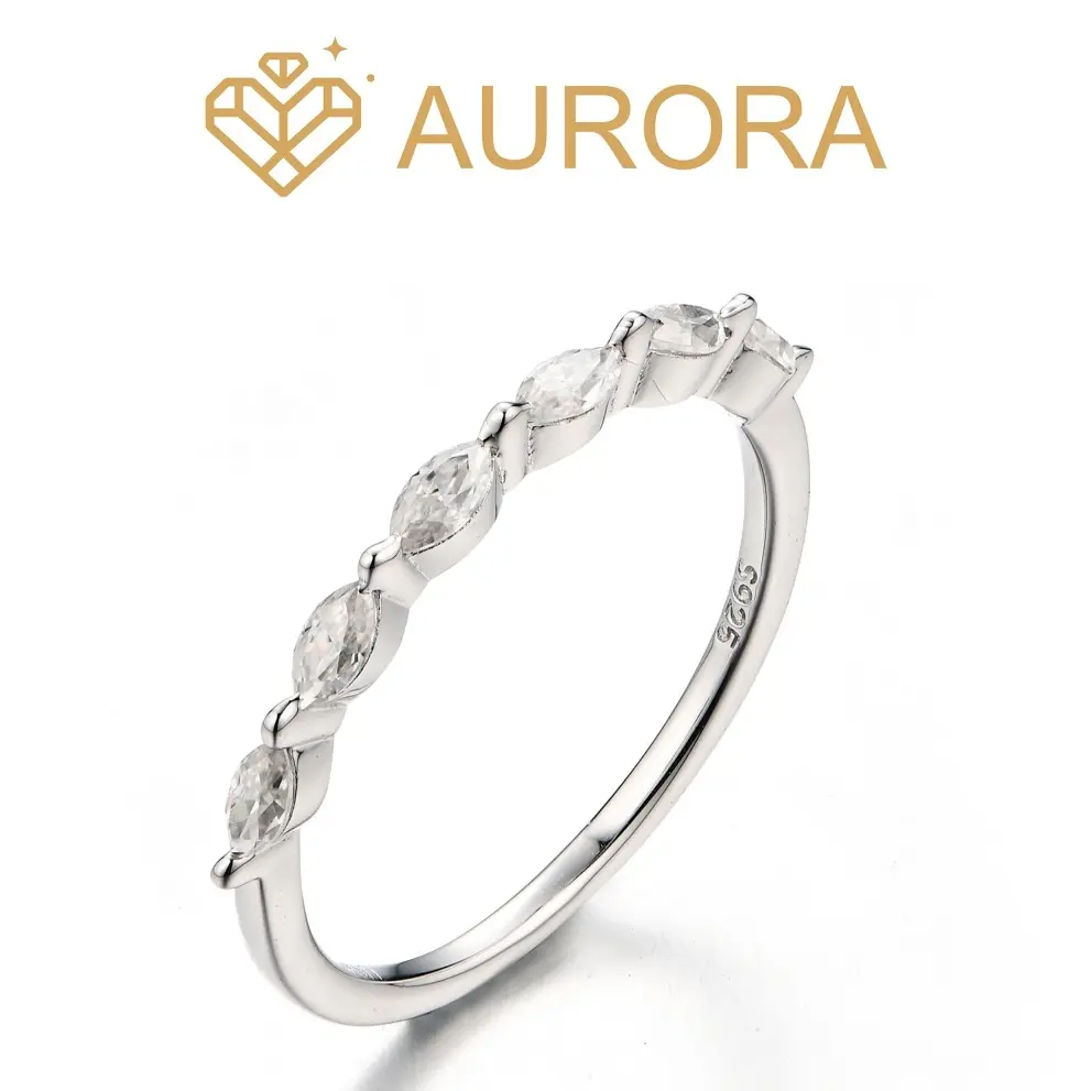 【#56 starry】Moissanite Stackable band ring enhancer Ring High Quality 925 Sterling Silver Stackable Daily Matching Birthday Gift Women Ring Synthetic Moissanite Marquise Engagement Ring Dainty Stacking Rings