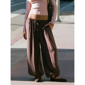 Cider Mid Rise Ruched Drawstring Bloomer Trousers