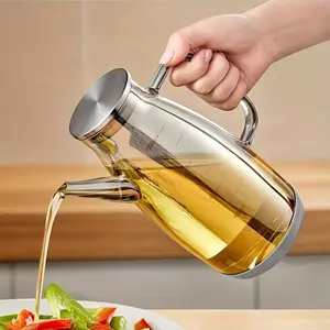 Large/Medium/Small Borosilicate Glass Fuel Pumps - High-Temperature Durable, Leak-Proof Kitchen Fuel Reservoirs with Non-Drip Spouts, Heavy-Duty Glass Oil Bottles for Cooking and Baking, Clear Measurement Markings, Olive Oil Dispenser