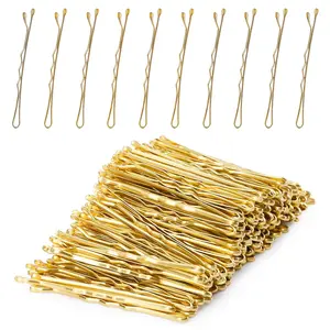 Bobby Pins, 200Count Blonde Hair Pins Hairpins with Box for Women Lady Girls  Hair Pin Invisible Wave Hairgrip Barrette Hairclip Bulk Hair Accessories (Blonde,2.2 Inch)