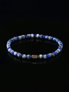 Men's Vintage Colorblock Beaded Bracelet, Stainless Steel Jewelry for Party, Daily Clothing Decor, Trendy All-match & Exquisite Jewelry for Birthday Gift