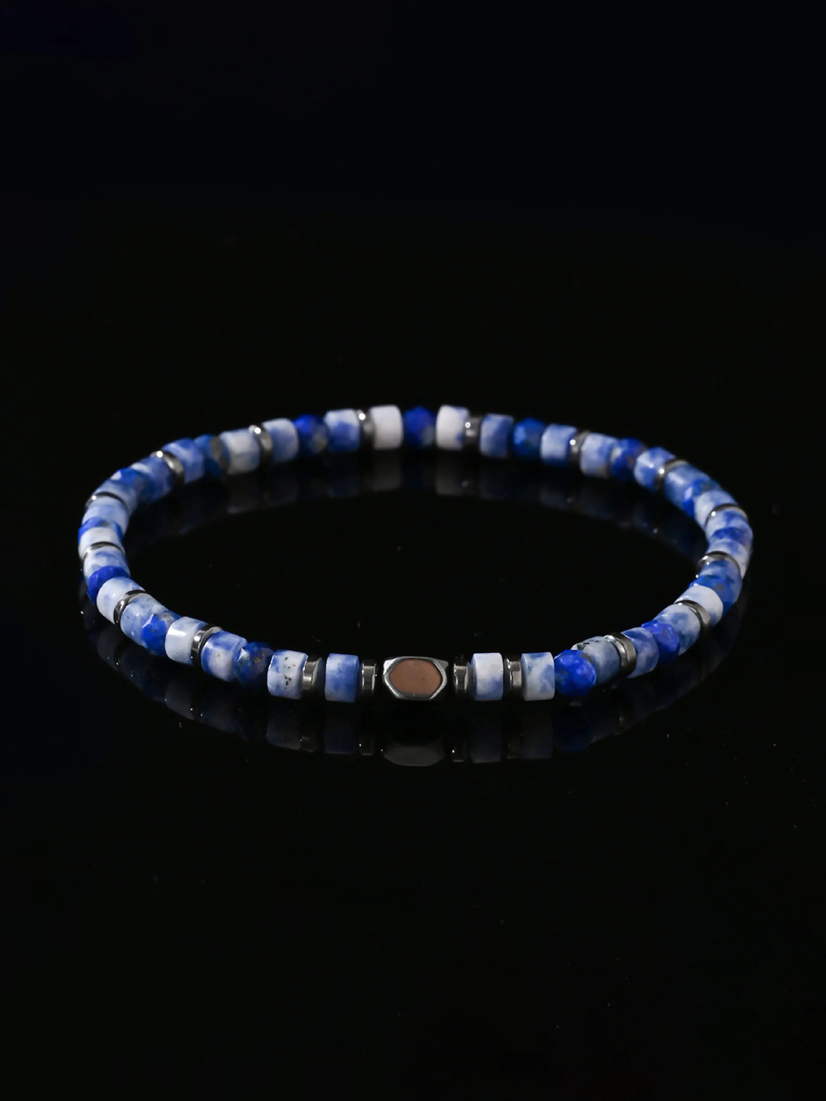 Men's Vintage Colorblock Beaded Bracelet, Stainless Steel Jewelry for Party, Daily Clothing Decor, Trendy All-match & Exquisite Jewelry for Birthday Gift