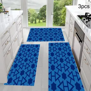 Pattern Kitchen Rug Set of 3, Non-Slip Comfortable Mats, Farmhouse Chef Rugs for Kitchen Sink Laundry Room