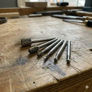 Electric Engraving Kit with Rotating Burr Set, 6/10/20pcs 1/8" Shank Carving Bits for Wood & Metal, Durable Multi-Function Rotary Tool Accessories, Power Tools, Precision Grinding, Drilling & Edge Finishing