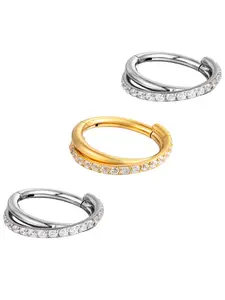 High-Quality Astm F136 G23 Titanium Clicker Daith Conch Earring, Punk Style Nose Ring & Septum Hoop, Septum Pierced Ring, All-Seasons Ear Cartilage Piercing, Nose Ring Jewelry