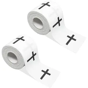 2Pcs Christian Athletic Tape 2IN X 23FT Cotton White Sports Tape for Sports, Cross Athletic Wrist Tape for Gymnastics