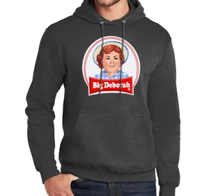 Big Deborah Heather Black 50/50 cotton polyester graphic pullover hoodie Casual Classic cool