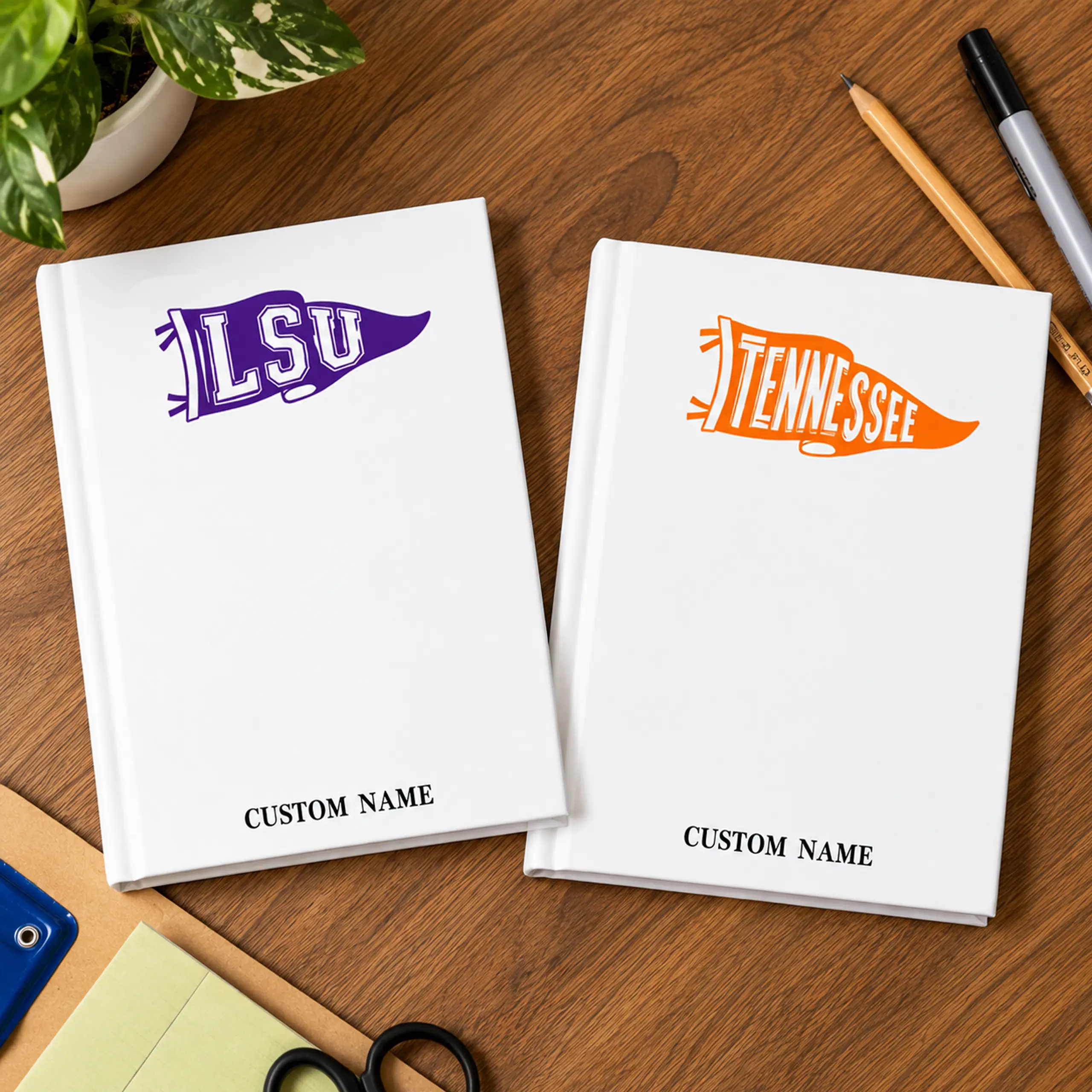Personalized All City Schools Pennant Flag Stationery Notepad: University College Memo Note Pad | Graduation Gift