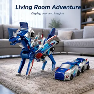 Magneto Dino Transform Car Toy - 2-in-1 Collision Morphing Vehicle, Creative Birthday/Christmas Gift for Kids Boys & Girls