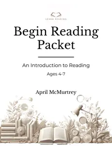 Begin Reading Packet | Intro to Reading for Emerging Readers Ages 4-7 Preschool Learning Book Learning Books Cursive Handwriting Workbooks Math Learning Workbook Learning Materials