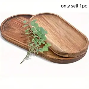 Elegant Oval Vintage Durable Wooden Multi-Purpose Tray, Decorative Bathroom Storage, Jewelry Organizer for Bedroom, Office, Travel Use