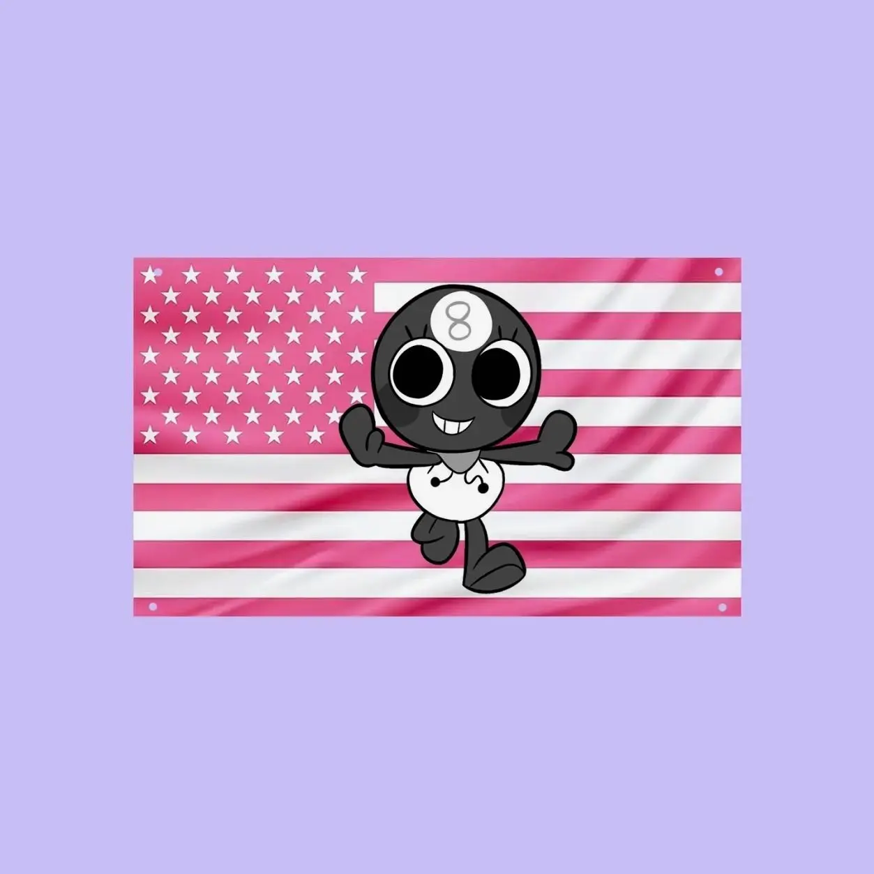 Toodles Pink US Wall Tapestry Flag, Pink American Flag Wall Art, Cute Gaming Bedroom Decor, Fan Banner