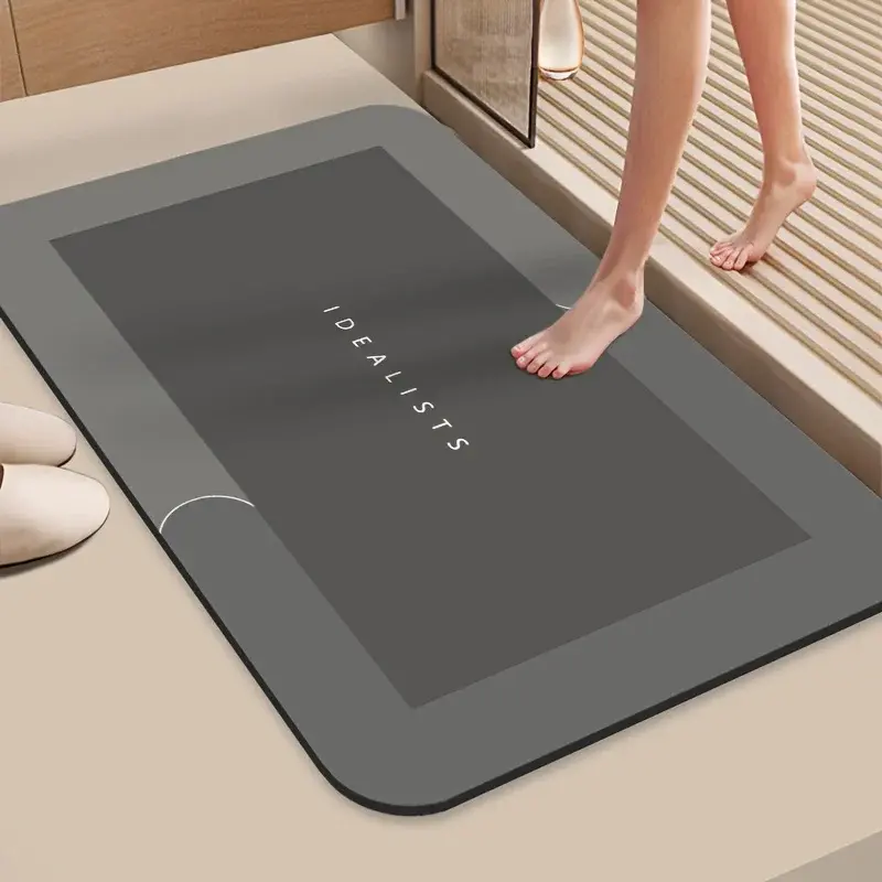 Modern Rectangle Bathroom Mat - Nonslip Bathtub & Inside Shower Mat, Water Absorbent, Rubber-Backed, Machine Washable, Minimalist Home Decor Gift, Nonslip Bathtub Mat, Water Absorbent Bathmat