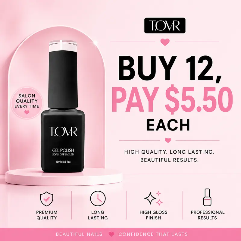 TAKE OVER NAIL & LASH SUPPLIES HEMA-Free UV-LED Cosmetic Gel Polish, 15ml Bottle for Adult Nail Care & Manicure, Soak Off Method Vibrant Hue (Shades 101-200)