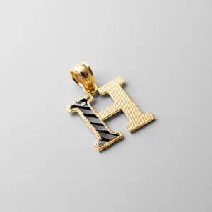 14K Gold Block Letter H Pendant | A-Z Pendants