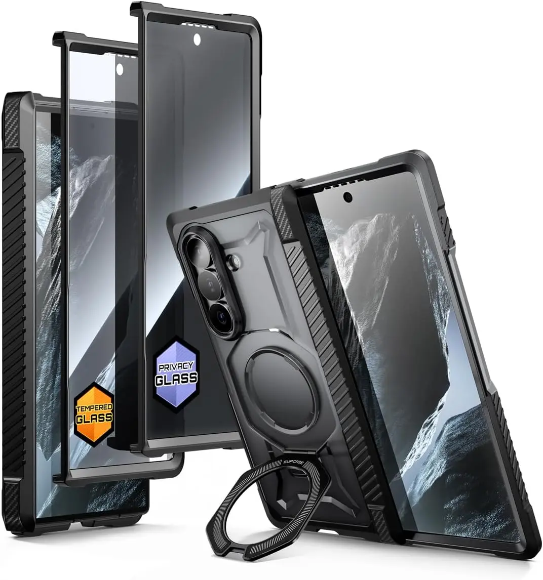 SUPCASE UBGrip Series Wireless Magnetic Case with Tempered Protection for Samsung Galaxy Z Fold 8 Ultra (2026), Metal unique design
