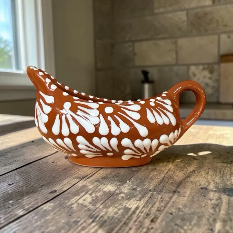 Handcrafted Terracotta Creamer Pitcher; Cremera de Barro