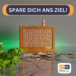 Wooden Digital Piggy Bank with Savings Tracker, 1000 Dollar Goal, Reusable Wooden Savings Jar, 1000 Euro Target Counter, Cash Saver Box, Money Box, Saving Challenge Box, Coin Bank, Coin Storage