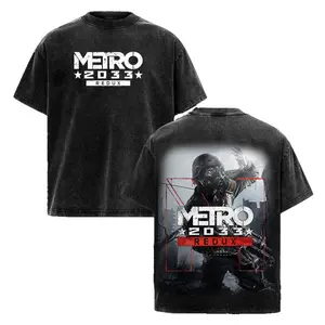 Metro 2033 Redux Washed Shirt - Vintage Post-Apocalyptic Tee for True Gaming Fans, Ultra-Soft Faded Fabric, Unisex Comfort Fit, Must-Have Trending Streetwear