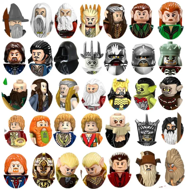 Plastic MOC Fantasy & Sci-Fi Building Block Movie Figures - Minifigures Including Frodo, Elves, Dwarves, Ranger, Humans, Wizard, Warrior, Soldier Mini Models, Kids' Toy Gift for Boys, Movie Frodo Elves Dwarves Ranger Humans Wizard