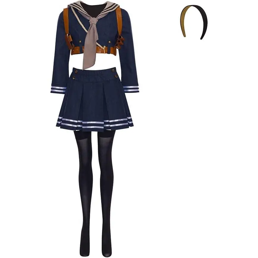 Sucker Punch Cosplay Costume Girls School Sailor Dress Suit Women's Sexy Top Skirt Uniform