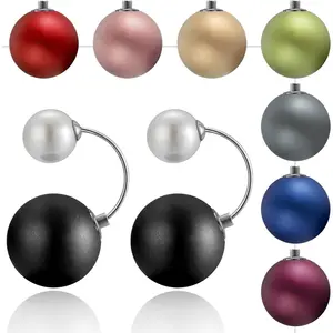 Fashion Ball Earrings Set for Women, Pearl Earrings, 6/16 Pcs Interchangeable Colorful Beads, Hypoallergenic and Lightweight, Good Gift Choice